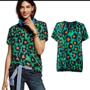 CAbi "RITA" Green/Black/Orange Short Sleev…